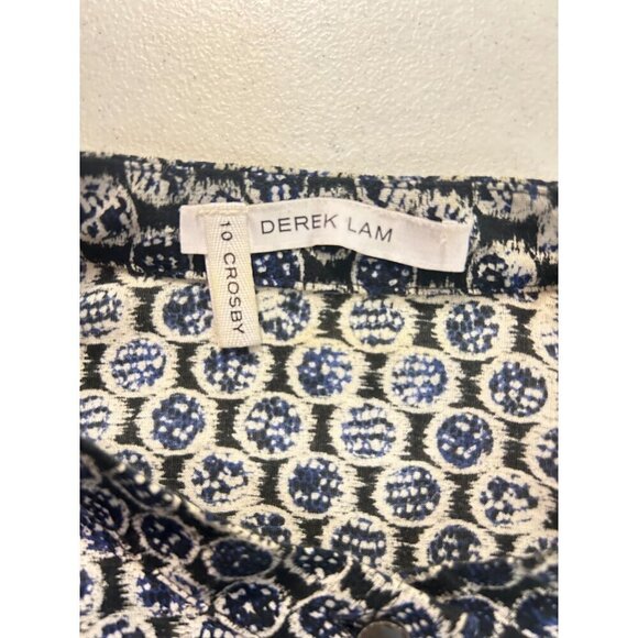 Derek Lam 10 Crosby Women's Long Sleeve Printed Button-Down Blouse Small Medium - Picture 4 of 4